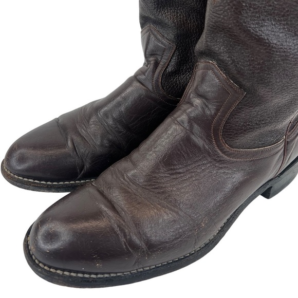 Pecos Bill Men’s Dark Brown Roper Western Cowboy Boots - Picture 11 of 16